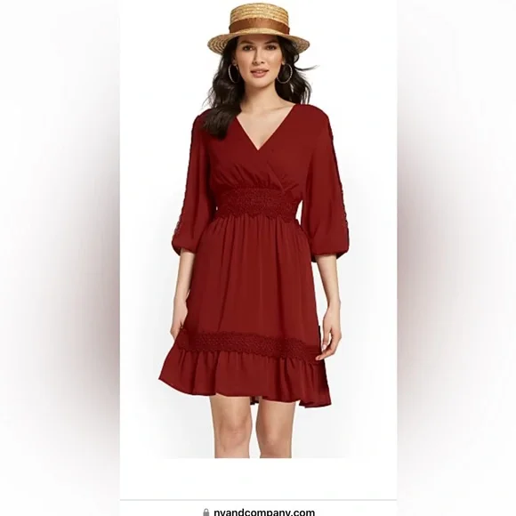 burgundy smock dress Burgundy Lace Smock Dress